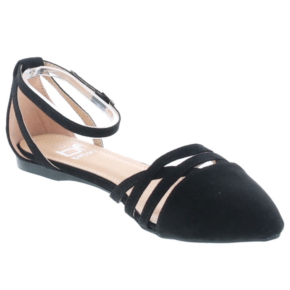 Betani Black Ankle-Strap Abela Flats Size 9, NWOB